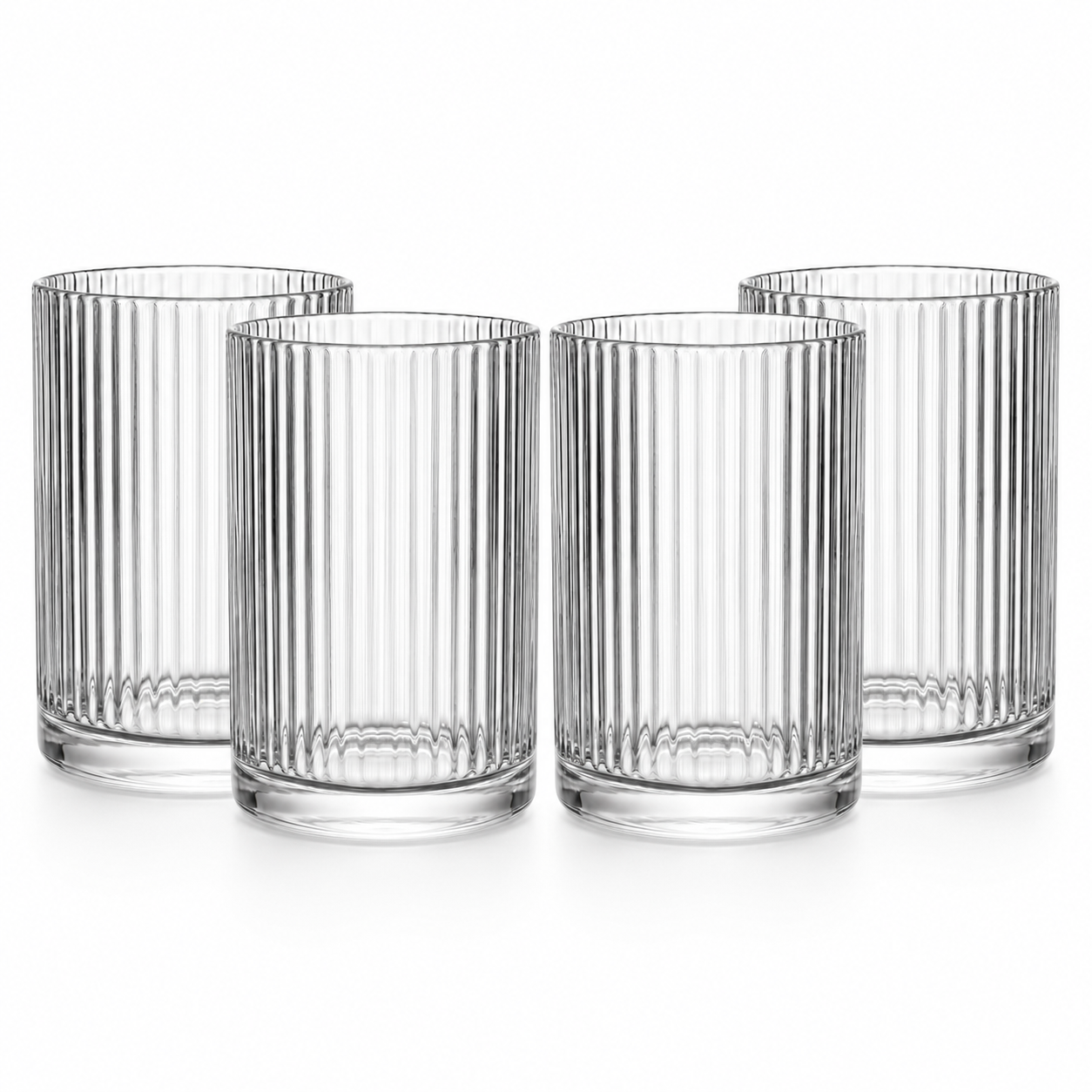 Ribbade Dricksglas 4-Pack