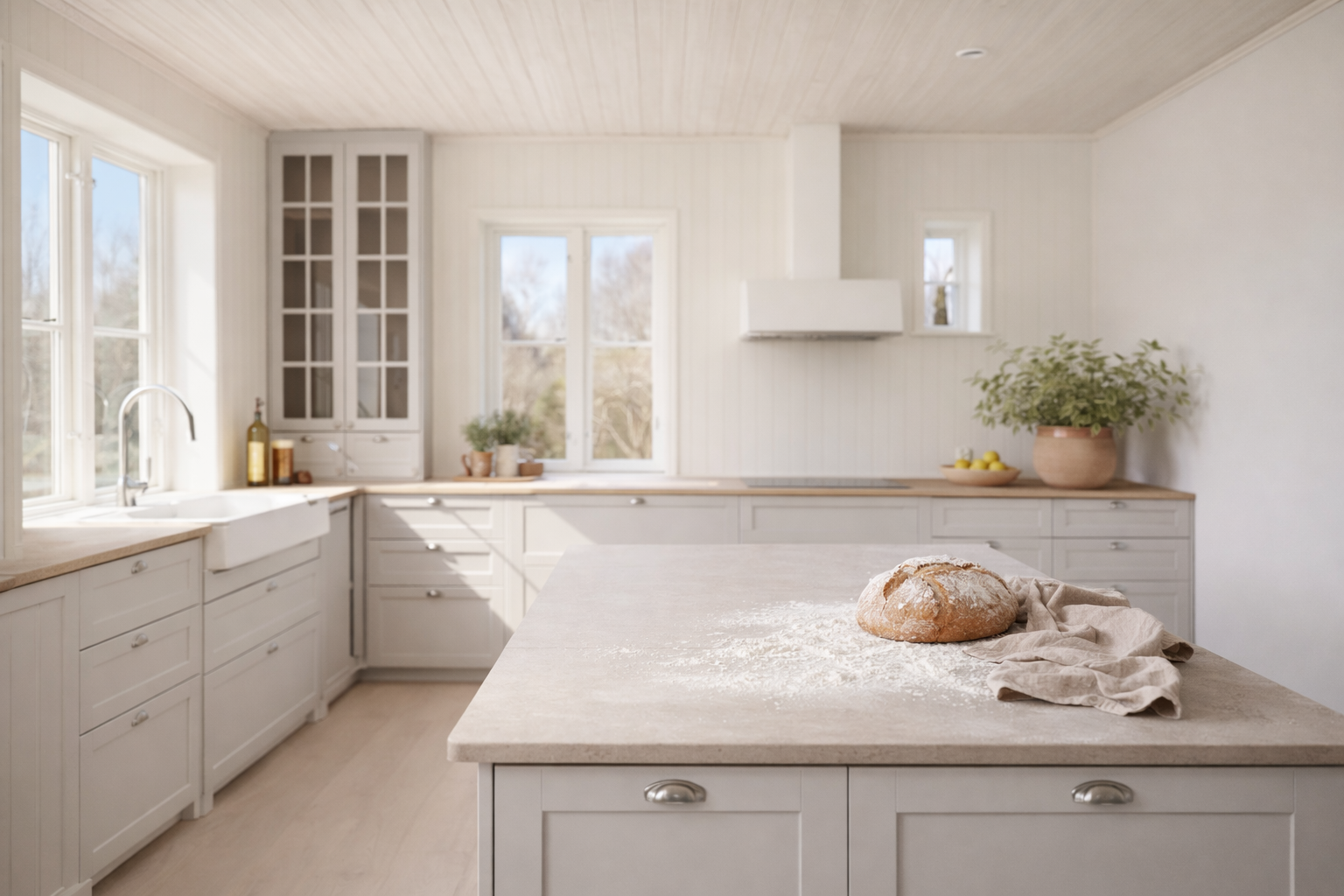 nordiskt sekelskifte kök med utrymme för bakning