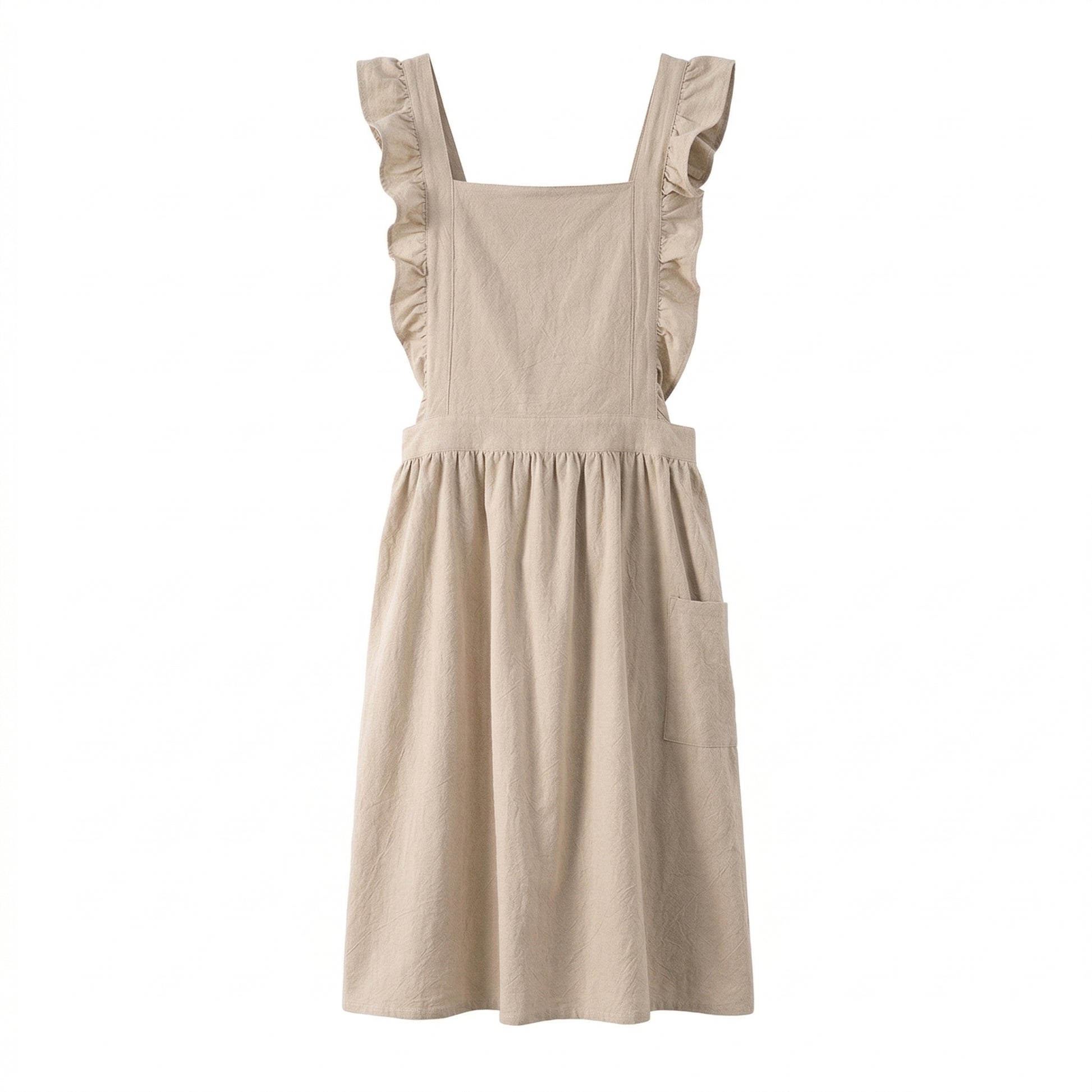 Förkläde med fickor - beige