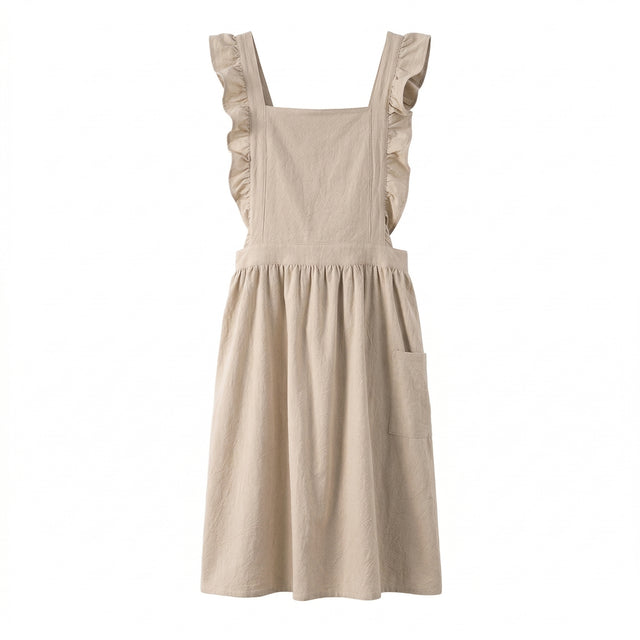 Förkläde med fickor - beige