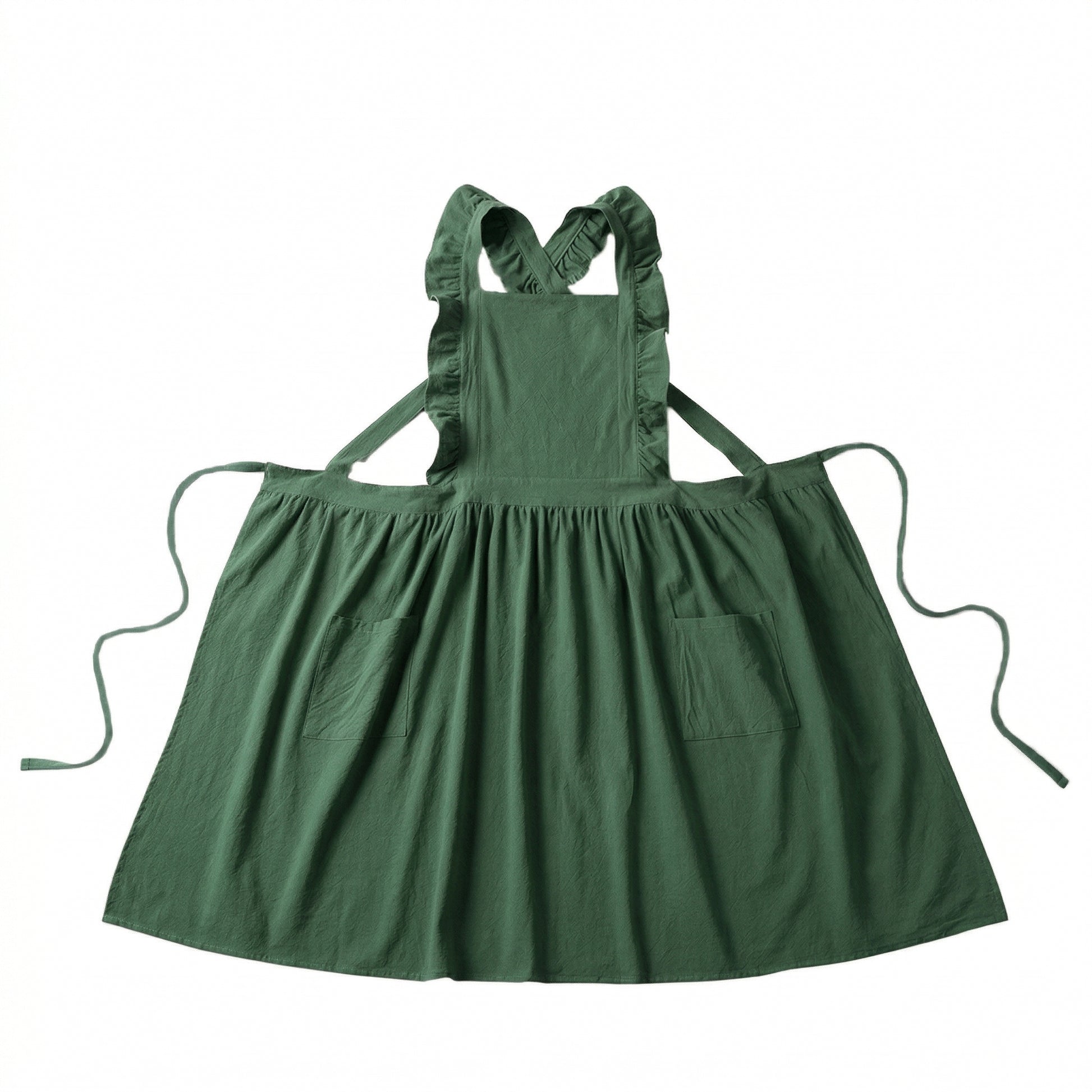Grönt förkläde med fickor