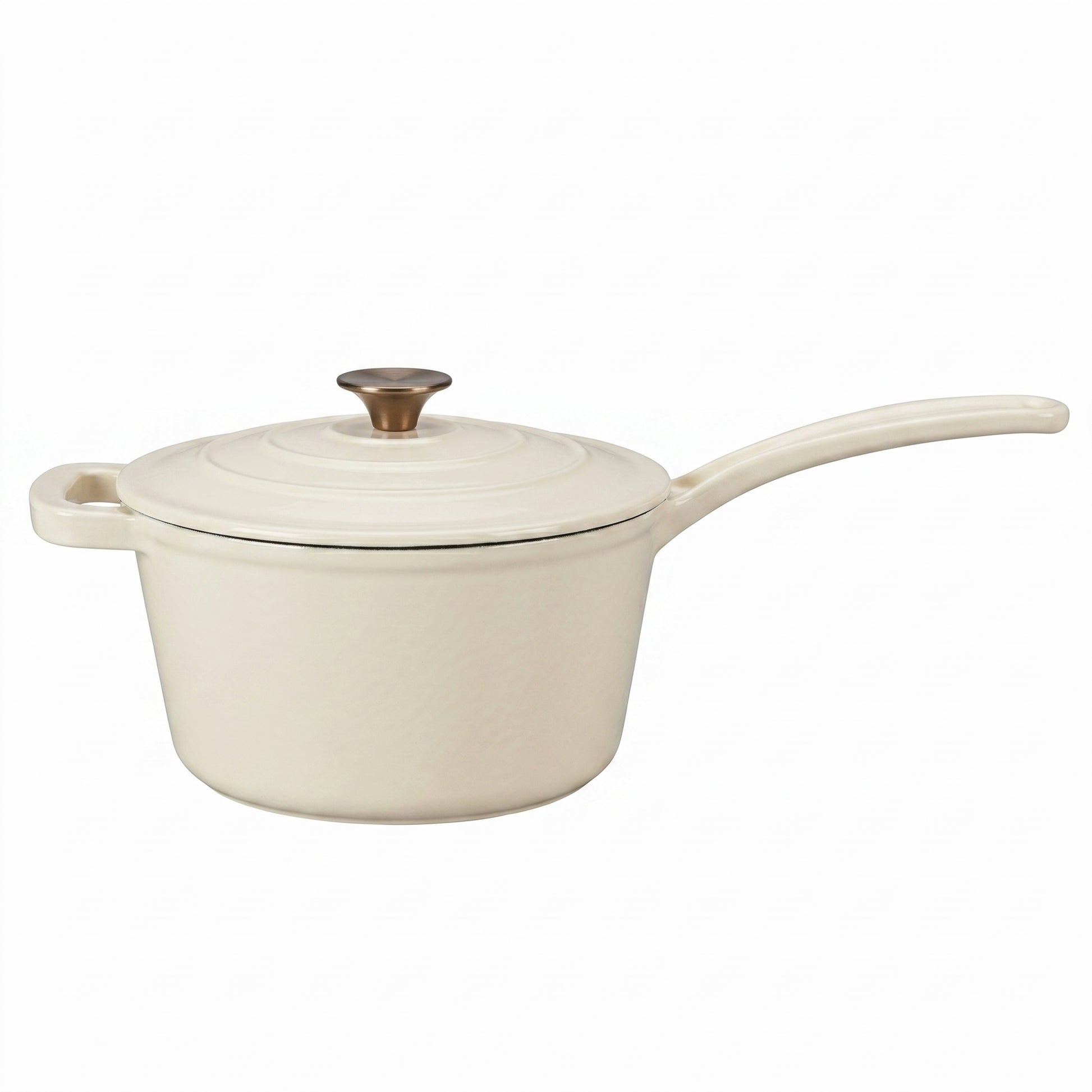 Emaljerad Kastrull I Gjutjärn Med Lock 19 cm