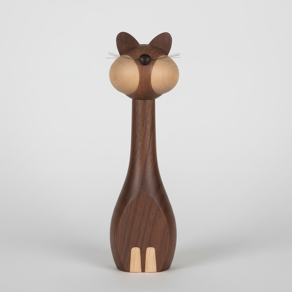 Träfigurer katt och råtta