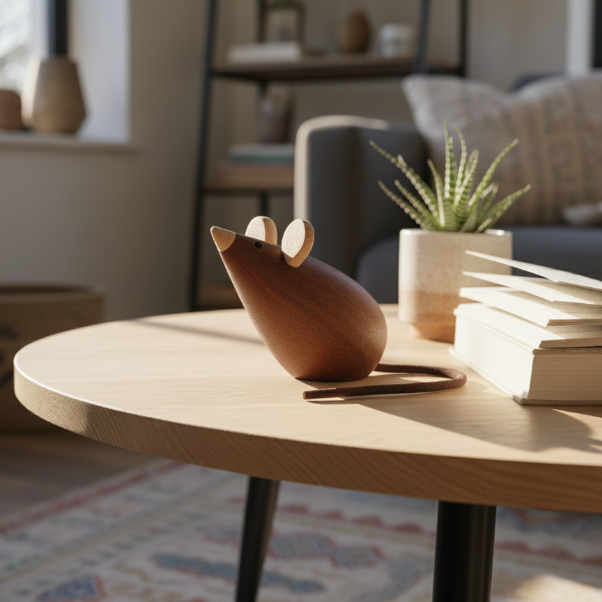 Träfigurer katt och råtta